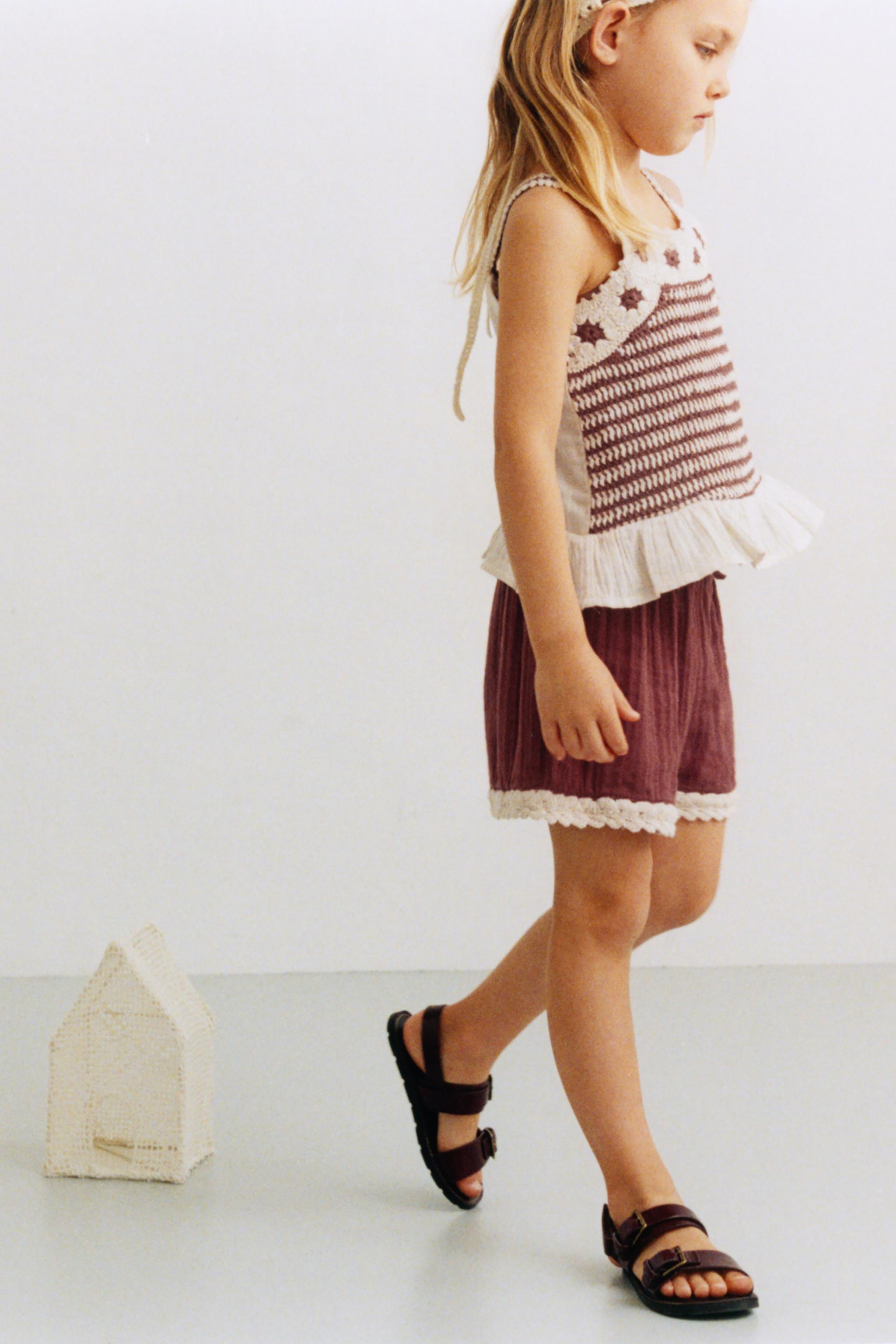 COMBINED CROCHET KNIT TOP